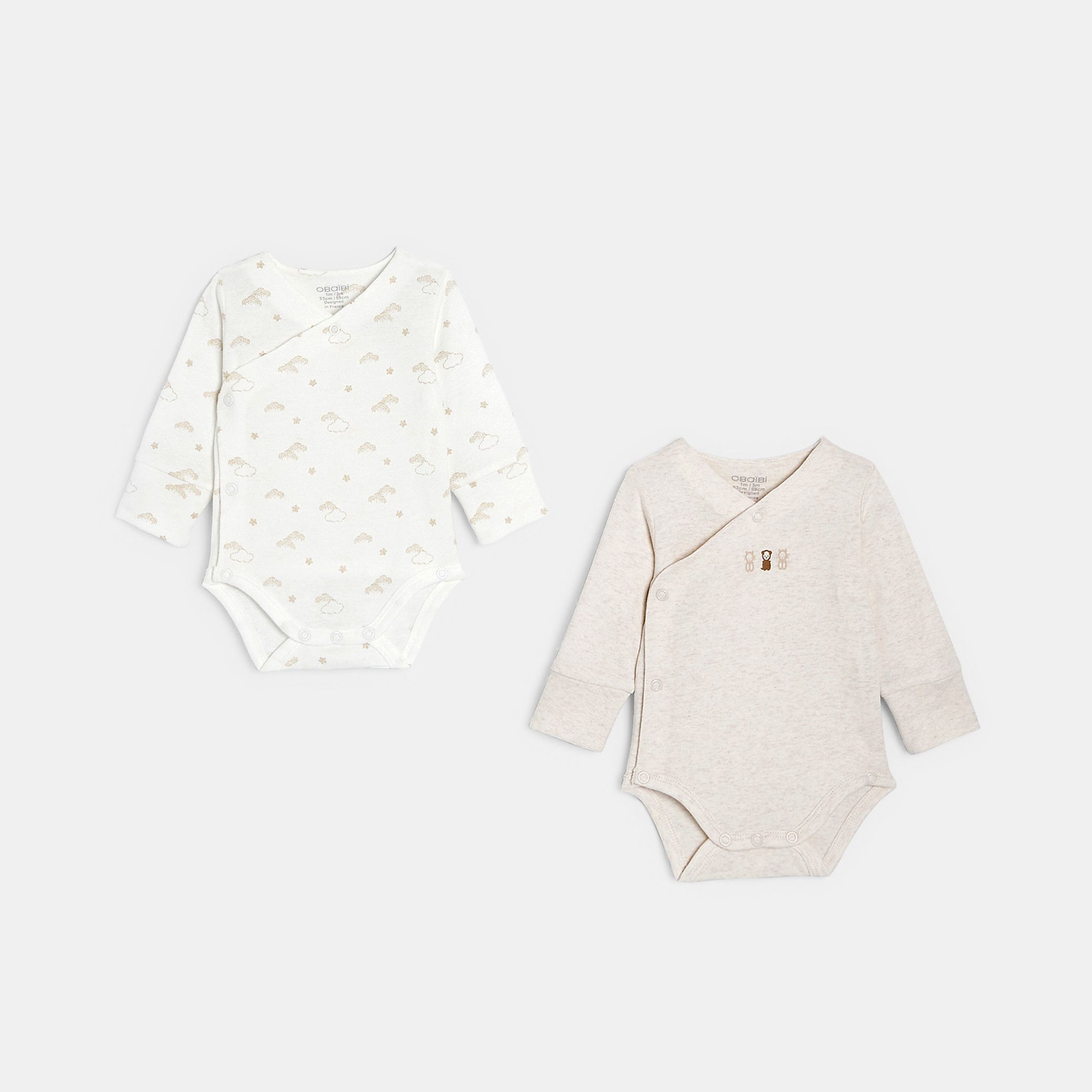 Body vạt chéo điều chỉnh size cho bé sơ sinh unisex (bộ 2)